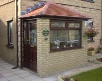 Porch with tiled roof