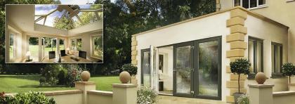 Parapet orangery with stone corner coins