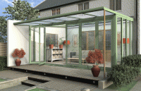 Green veranda style with bi-fold doors