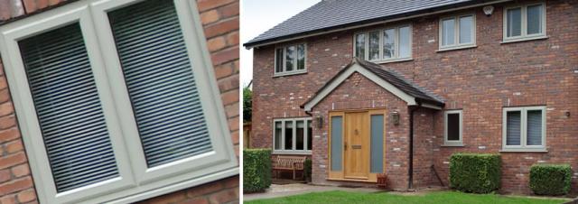 Contemporary PVC-u Light Grey Casement Windows With Equal Glass Lines