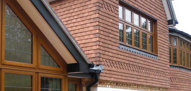 Stained hardwood installation with square lead