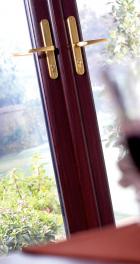 Rosewood French doors close up