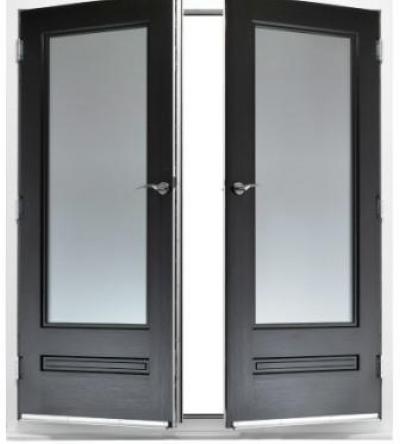 Grey composite French doors