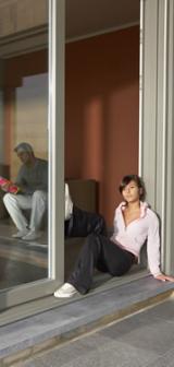 Light grey PVC-u patio doors