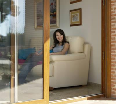 Light oak PVC-u patio doors