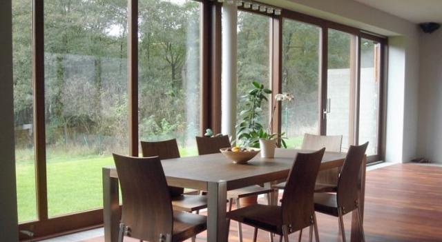 Large timber patio doors