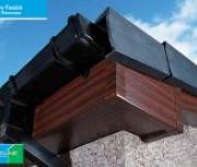 Mahogany roof-line with square line gutter